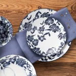 Порцеланова десертна чиния 19 см NAVIA BLUE FLOWER, сини цветя , HOMLA Полша