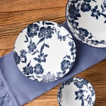 Порцеланова чиния 27 см NAVIA BLUE FLOWER, сини цветя , HOMLA Полша