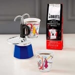 Комплект кафеварка с 2 броя чаши Kandinsky, син цвят, Bialetti Италия