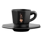 Порцеланов сервиз за еспресо кафе 75 мл, 8 части, 8-Faces, черен цвят, Bialetti Италия
