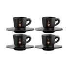 Порцеланов сервиз за еспресо кафе 75 мл, 8 части, 8-Faces, черен цвят, Bialetti Италия