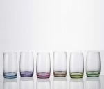 Чаши за вода с цветен ринг 380 мл IDEAL COLOR, 6 броя, Bohemia Royal Crystal