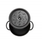 Чугунена кръгла тенджера с капак 20 x 9.5 см, 2.4 литра, черен мат, SUREL Турция
