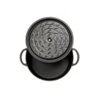 Чугунена кръгла плитка тенджера с капак 28 х 8 см, 4.2 литра, черен мат, SUREL Турция
