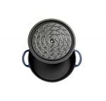 Чугунена кръгла плитка тенджера с капак 28 x 8 см, 4.2 литра, син цвят, SUREL Турция