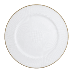 Подложна чиния оребрена със златист кант 33 см PVC WHITE, полипропилен