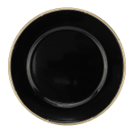 Подложна чиния със златист кант 33 см PVC BLACK, полипропилен