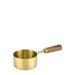 Стоманена сосиера с дръжка Ø 5.5 x h 3 см - 60 мл, цвят злато, GOLD