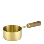 Стоманена сосиера с дръжка Ø 7 x h 3.5 см - 125 мл, цвят злато, GOLD