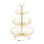 Метална фруктиера на 3 нива 30/24/17 см, цвят златен, CHARM GOLD