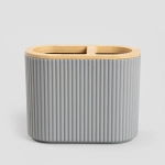 Комплект за баня 5 части LORETO - сив цвят, HOMLA Полша