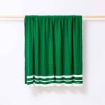 Плетено памучно одеяло Rainbow 140 х 190 см, зелен цвят, United Colors Of Benetton