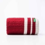 Плетено памучно одеяло Rainbow 140 х 190 см, червен цвят, United Colors Of Benetton