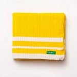 Плетено памучно одеяло Rainbow 140 х 190 см, жълт цвят, United Colors Of Benetton