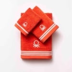 Комплект 3 броя кърпи Rainbow, червен цвят, United Colors Of Benetton