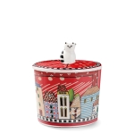 червена порцеланова захарница EGAN