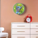 Стенен часовник Disney Stitch 35 см, зелен цвят, EGAN Италия