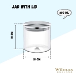 Стъклен буркан с капак за съхранение 600 мл Thermo Glass, Wilmax Англия