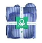 Комплект престилка, ръкавица и подложка синьо райе United Colors of Benetton