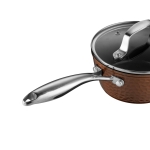 Елегантна касерола Cheffino Copper Luxe 16 см от кован алуминий с капак