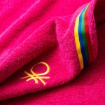 Детско пончо за плаж 65 х 65 см, розов цвят, Rainbow Kids, United Colors Of Benetton