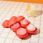 Силиконова форма за 4 ледени топчета Silicone, червен цвят, Judge Англия