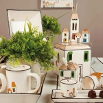 Порцеланова захарница 7 х 7 х 11 см Le Casette, Egan Италия