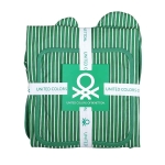 Комплект престилка, ръкавица и подложка Rainbow, зелено райе, United Colors of Benetton