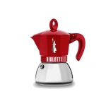 Индукционна кафеварка за 4 кафета Moka Exclusive, червена, Bialetti Италия