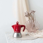 Индукционна кафеварка за 4 кафета Moka Exclusive, червена, Bialetti Италия