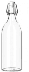 Стъклена бутилка с метален механизъм 1 литър, кръгла