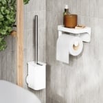 Четка за тоалетна за монтиране на стена или под FLEX ADHESIVE, бял цвят, UMBRA Канада