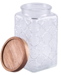 Стъклен буркан с акациева капачка 750 мл