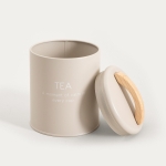 метален бежов канистер за чай