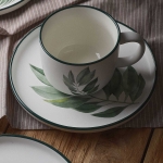 Порцеланова чаша за кафе или чай 350 мл - BLYDE, листа от каучуково дърво, HOMLA Полша