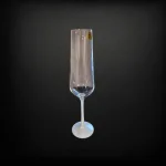 Чаши за шампанско с бяло столче 200 мл SANDRA, 6 броя, Bohemia Crystalex