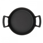 Чугунена купа с две дръжки 16 см и дървена подложка, червен цвят, LAVA Турция