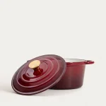 Чугунена емайлирана тенджера с капак 4 литра ANDREAS - бордо, HOMLA Полша