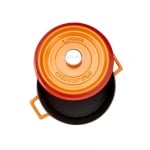 Кръгла чугунена тенджера 24 см, оранжев цвят, LAVA Турция