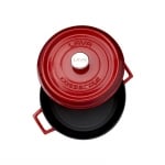 Кръгла чугунена тенджера Ø 32 см, червен цвят, LAVA Турция