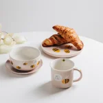 Порцеланова купичка 13 см с пчелички ANNBEE - розова, HOMLA Полша