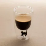 ефектна двустенна чаша с коте