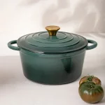 зелена чугунена тенджера 4 л