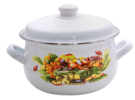 Емайлирана тенджера с капак 18 см, 2.9 литра, Плодове и цветя