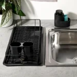 Сушилник за съдове 50 x 24 x 9 см - черен цвят, VL Полша