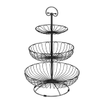 Метална фруктиера на 3 нива 30/24/17 см, цвят черен, CHARM