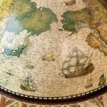 Дървен глобус бар 87 см