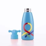 Стоманена бутилка за вода 550 мл, син цвят, капачка тип кранче, United Colors Of Benetton