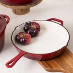 емайлиран чугунен тиган 26 см бордо