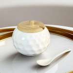 Керамична захарница с лъжичка и капак - Elegance